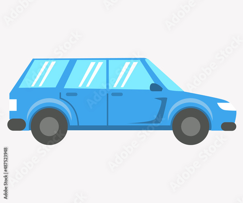 Truck, lorry icon. Delivery, logistics concept. Wagon with trailer for transporting goods worldwide. Vehicle for transpportation and shipping. Delivery of parcels by transport. Blue automobile