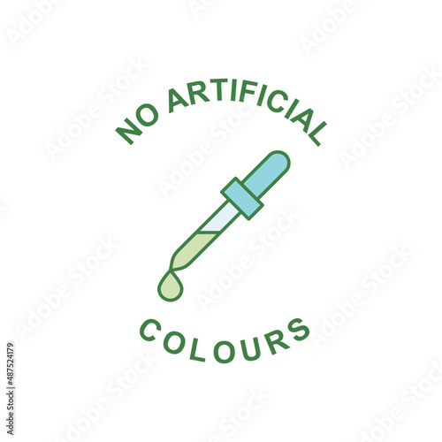 No artificial colours label icon in color icon, isolated on white background  photo