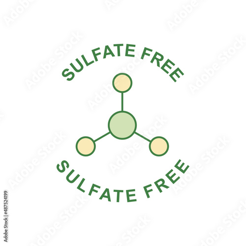 Sulfate free icon in color icon, isolated on white background 