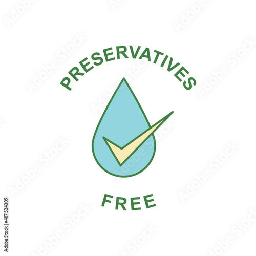 preservatives free label icon in color icon, isolated on white background 