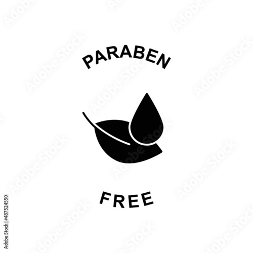 paraben free icon in black flat glyph, filled style isolated on white background