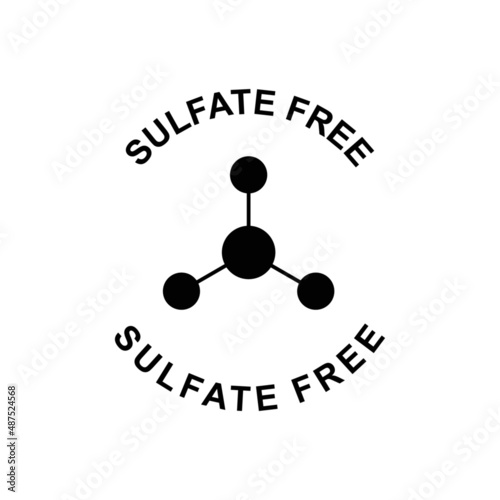 Sulfate free icon in black flat glyph, filled style isolated on white background