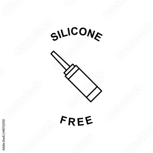 Silicone free label icon in black line style icon, style isolated on white background