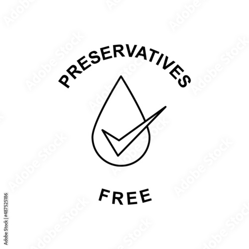 preservatives free label icon in black line style icon, style isolated on white background