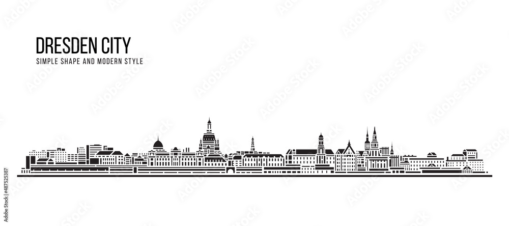 Cityscape Building Abstract Simple shape and modern style art Vector design - Dresden city