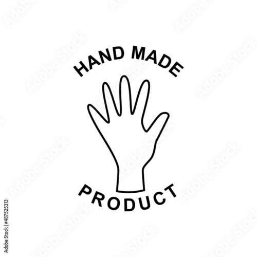 Handmade label icon in black line style icon, style isolated on white background