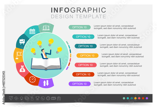 Modern infographic template, presentation business infographic template, business data visualization, icon set