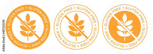 Gluten free labels vector set. Isolated gluten free symbol collection. Packaging badges design, vector illustration.