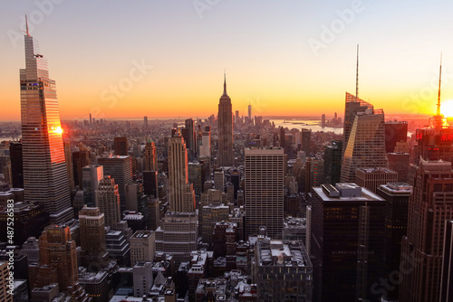 Empire state building epic sunset photo 