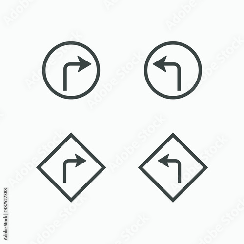 Free Download road direction way sign icon vector set - GFXLoad