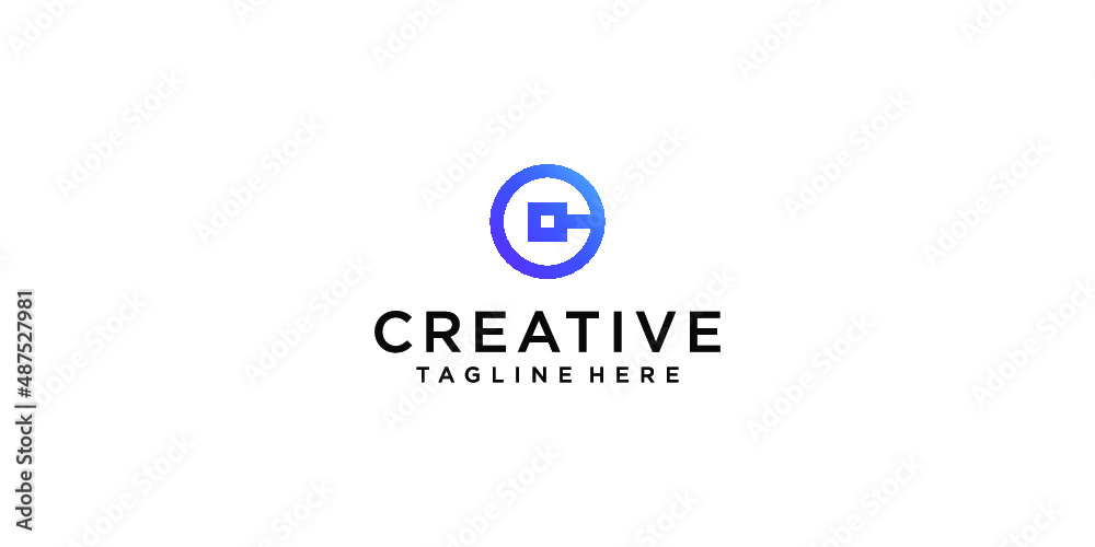 letter C tech logo design