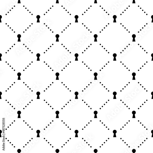 Seamless ornament with key hole. Secret concept. Mystery, clue and magic wallpaper. Mystical fairytale, fantasy secrecy background