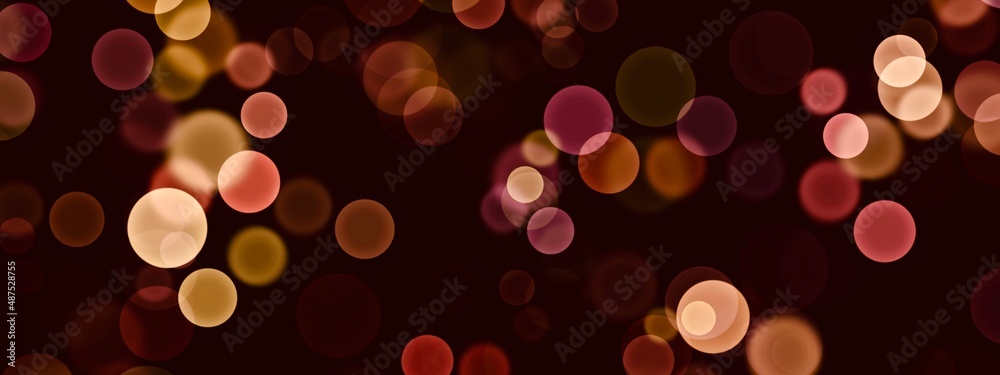 Lights design with overlapping pastel circles on the black background, circular overlays graphic, blurred backward elements, bubbles