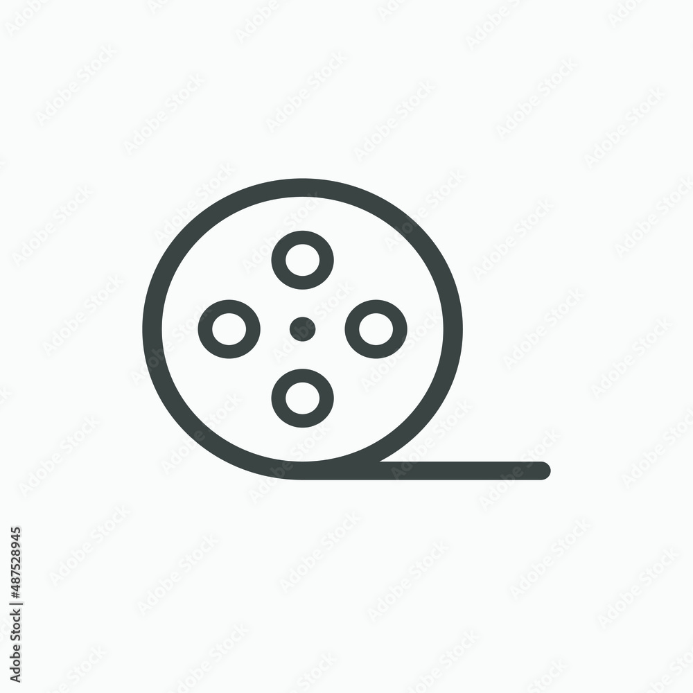 movie film reel icon vector in trendy flat style isolated