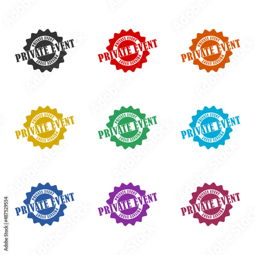 Private event icon or logo, color set