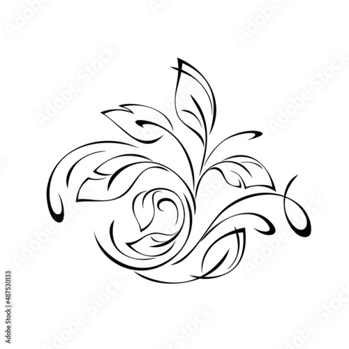 Fototapeta Naklejka Na Ścianę i Meble -  decorative element with stylized leaves and curls. graphic decor