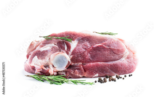 Canvas Print Raw pork meat isolated on white