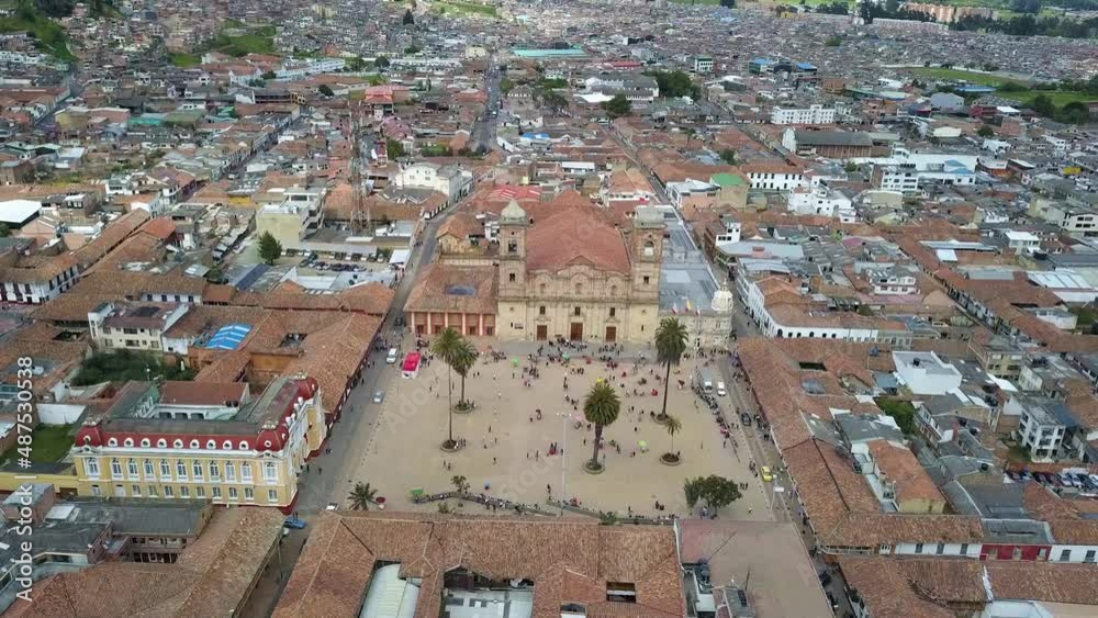 Aerial shot with panoramic view of down town in Bogota, Colombia Aerial shot with panoramic view of down town in Bogota, Colombia