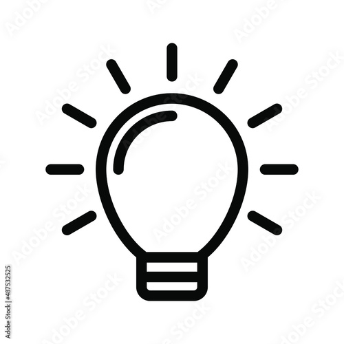 The light bulb icon vector, full of ideas and creative thinking, analytical thinking for processing. Outline symbol illustration.