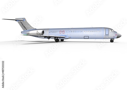 3d render image representing an Airplane with coputer aided design elements