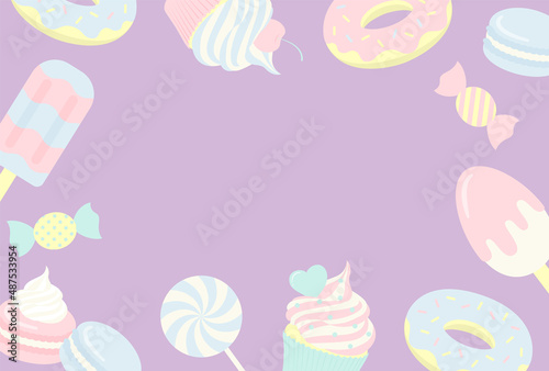 vector background with sweets for banners, cards, flyers, social media wallpapers, etc.