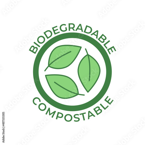 Biodegradable cleansing label icon in color icon, isolated on white background 