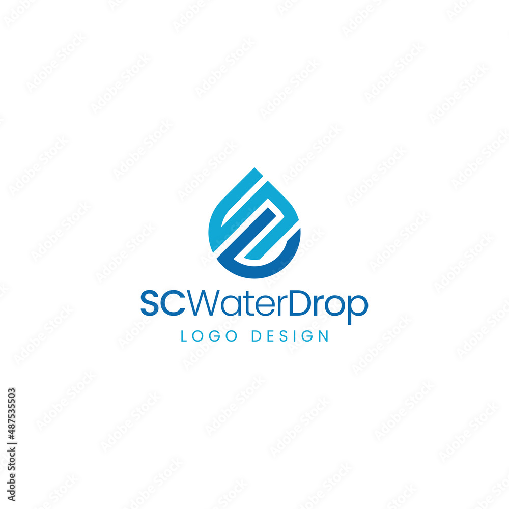 SC WATER DROP LOGO DESIGN VECTOR SC WATER DROP LOGO DESIGN VECTOR