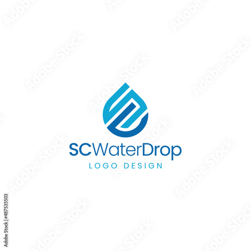 SC WATER DROP LOGO DESIGN VECTOR