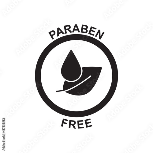 paraben free icon in black flat glyph, filled style isolated on white background photo