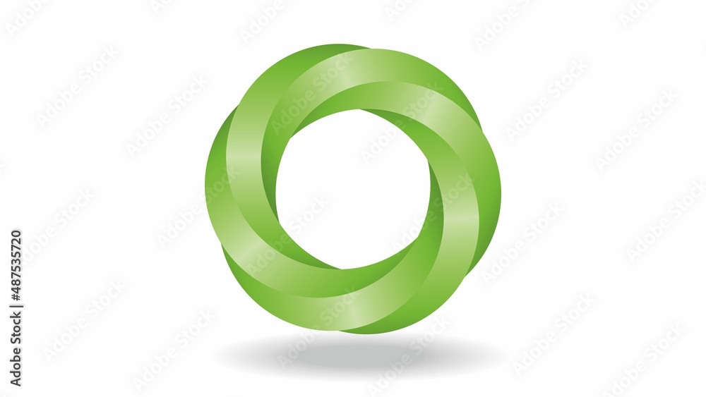 Grapic symbol, logo design with intertwined shape in green. Vector illustration. EPS10. Grapic symbol, logo design with intertwined shape in green. Vector illustration. EPS10.