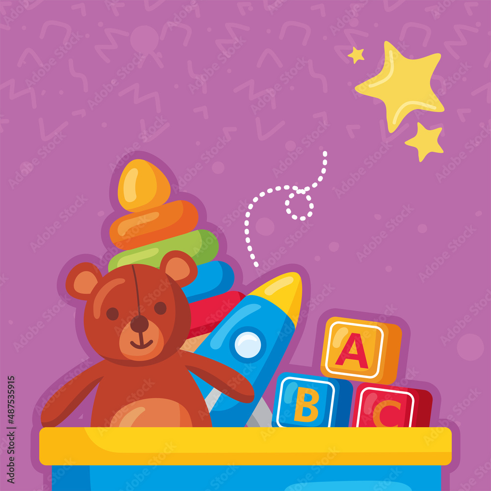 Naklejka premium kids toys in basket