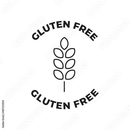 gluten free label icon in black line style icon, style isolated on white background