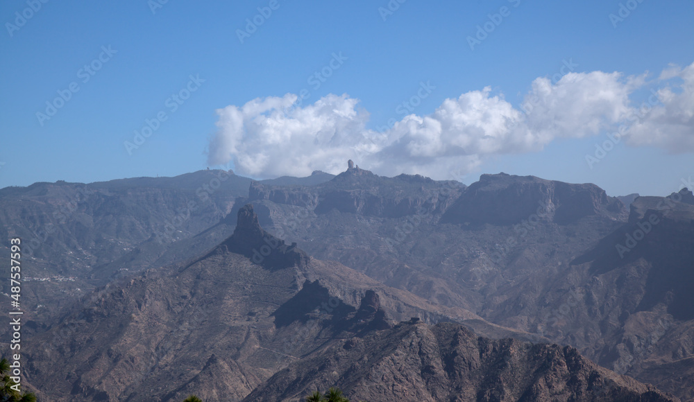 Gran Canaria, landscape of the central part of the island, Las Cumbres, ie The Summits, 
Caldera de Tejeda in geographical center of the island
