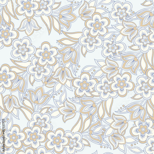 Floral seamless pattern. Fabric vector background