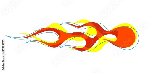 Fire emblem, old school flame shaped element, isolated vector illustration photo