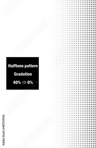 漫画コミック背景スクリーントーン　ハーフトーンパターン　グラデーション40％網点から0％