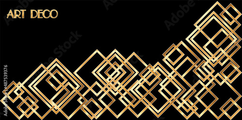 Vip card art deco style, vector illustration