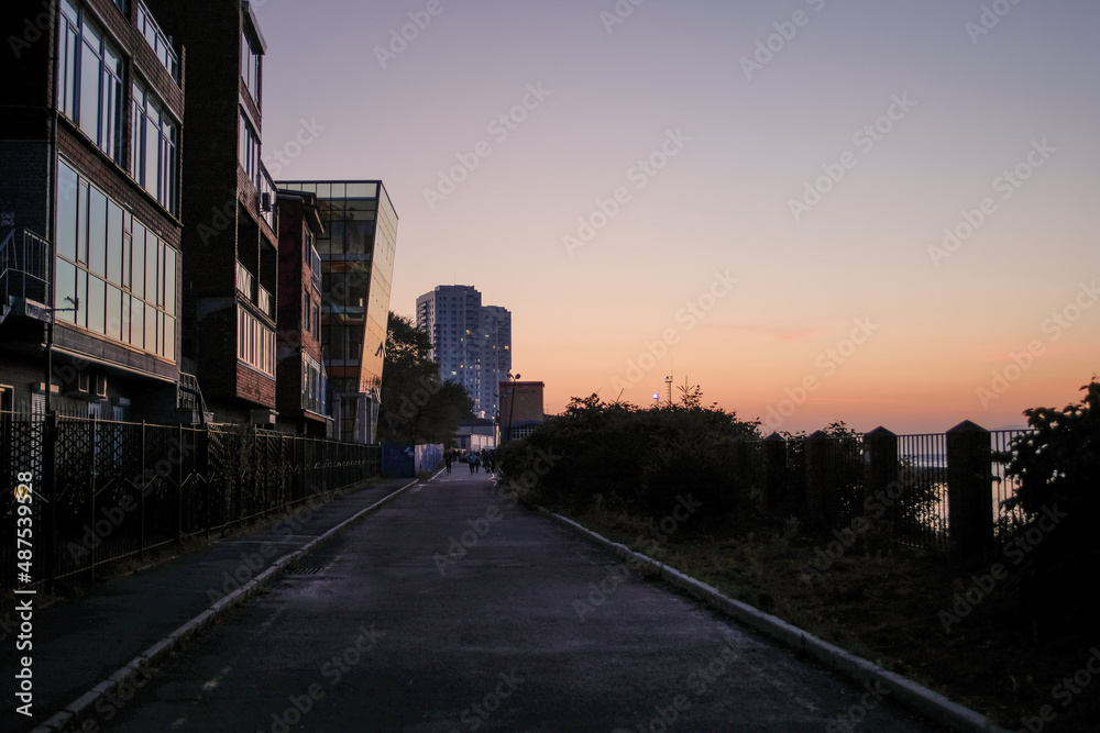 Obraz premium sunset in the city