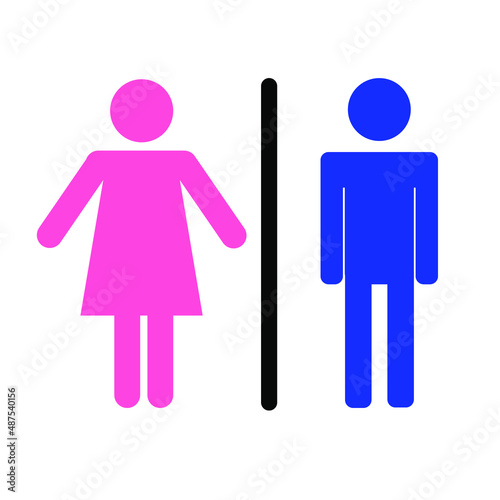 The icon of a man and a woman. A sign for a toilet in a restaurant. Vector Illustration. EPS 10