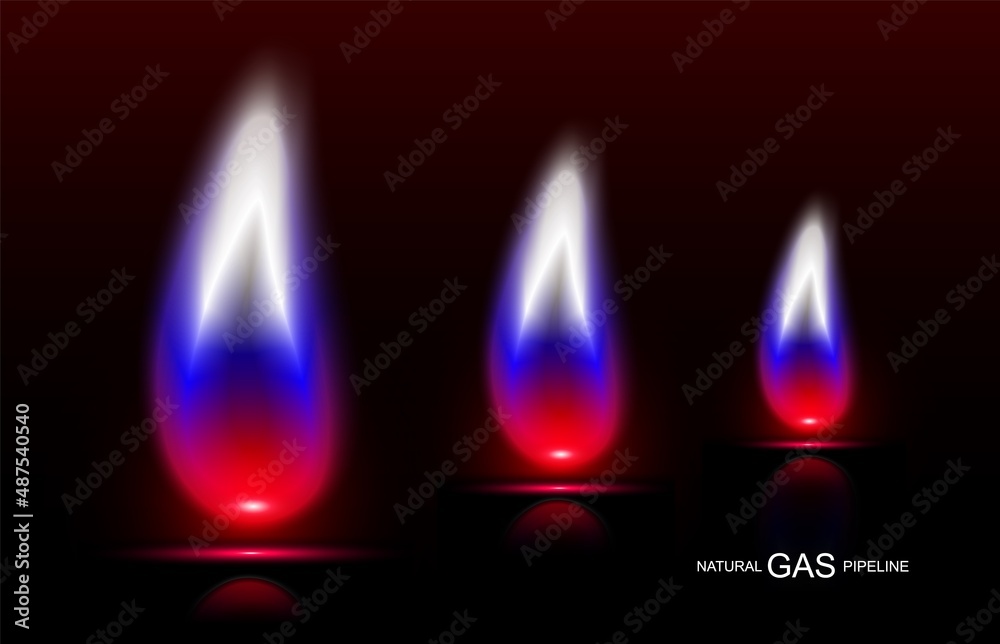 tricolor color gas flame vector realistic eps 10 Stock Vector Adobe Stock