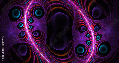Abstract festive background. Fantastic glowing fractal shapes. 3d rendering.
