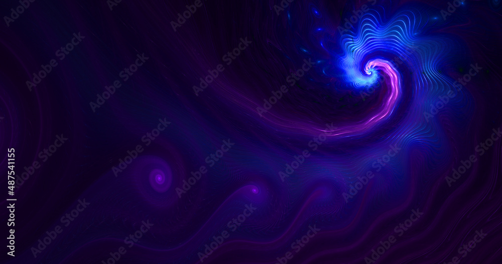 Fantastic blue and purple swirl. Fractal background. Background for art projects, business, banners, templates, postcards. 3d rendering.