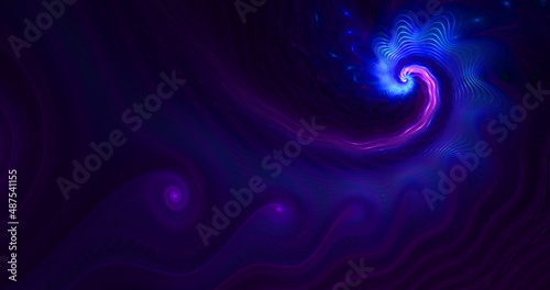 Fantastic blue and purple swirl. Fractal background. Background for art projects, business, banners, templates, postcards. 3d rendering. © Katynn