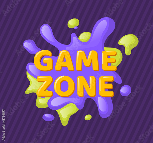Kids zone entertainment childish banner label sticker badge