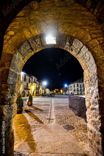 tunnel of light, photo as a background , in ainsa sobrarbe , huesca aragon province photo