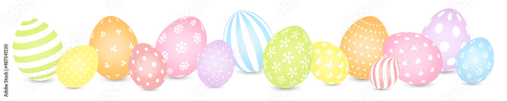 Fototapeta premium Ostereier Mix Muster Pastell Banner