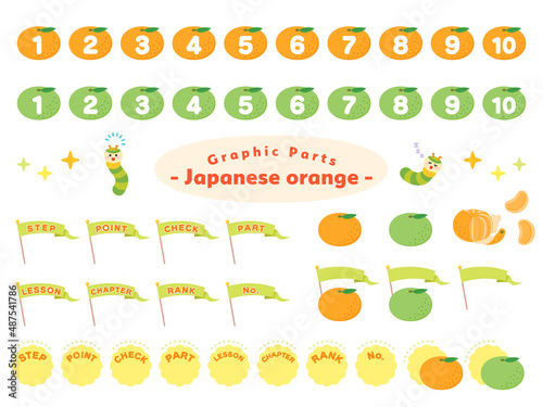 みかんの数字　見出し・アイコンセット