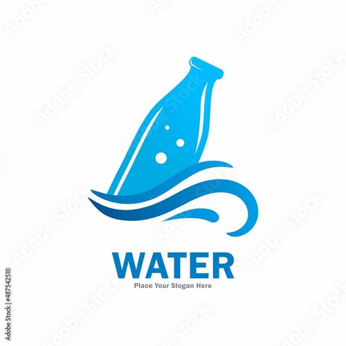 Drink bottle water vector logo design. Suitable for business, web, art, nature, bio and health