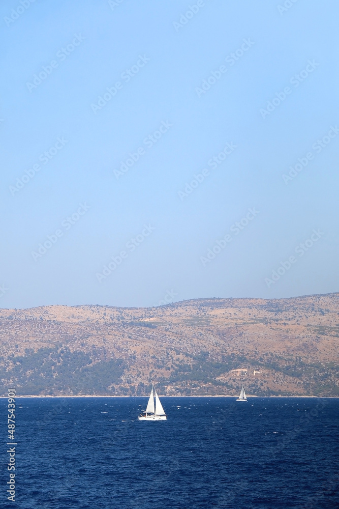 Sailing boat and beautiful Adriatic sea landscape in Croatia. Sailing boat and beautiful Adriatic sea landscape in Croatia.