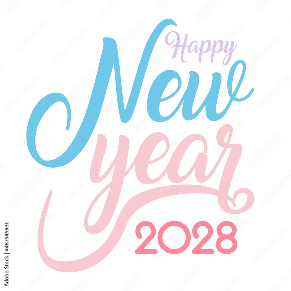 2028 Happy New Year in golden design, Holiday greeting card design 2028 Happy New Year in golden design, Holiday greeting card design